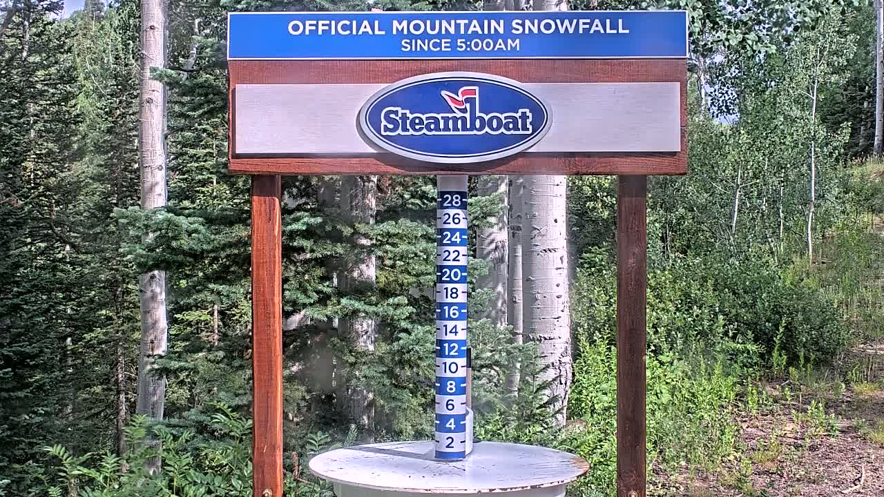 Steamboat Springs Mid-Mountain Snow Stake Live Cam - Steamboat Springs, Routt County, Colorado, USA
