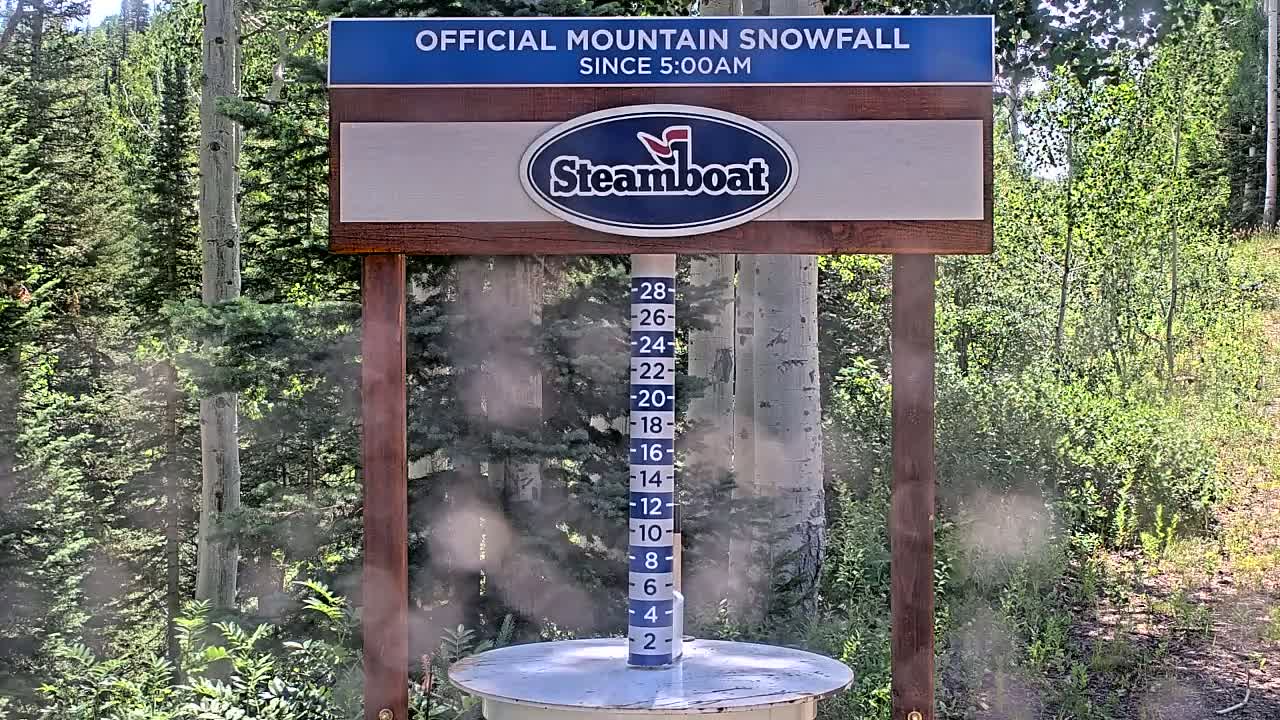 Steamboat Springs Mid-Mountain Snow Stake Live Cam - Steamboat Springs, Routt County, Colorado, USA