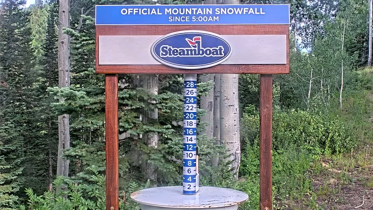 Steamboat Springs Mid-Mountain Snow Stake Live Cam - Steamboat Springs, Routt County, Colorado, USA