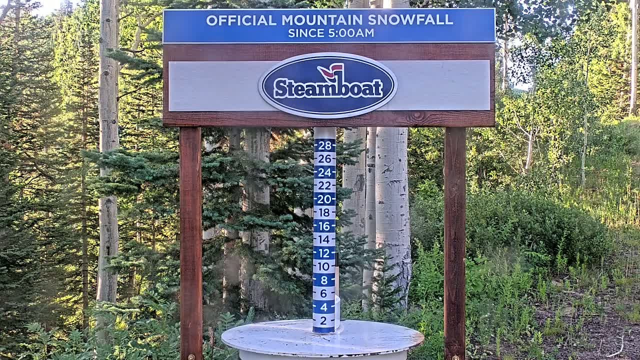 Steamboat Springs Mid-Mountain Snow Stake Live Cam - Steamboat Springs, Routt County, Colorado, USA
