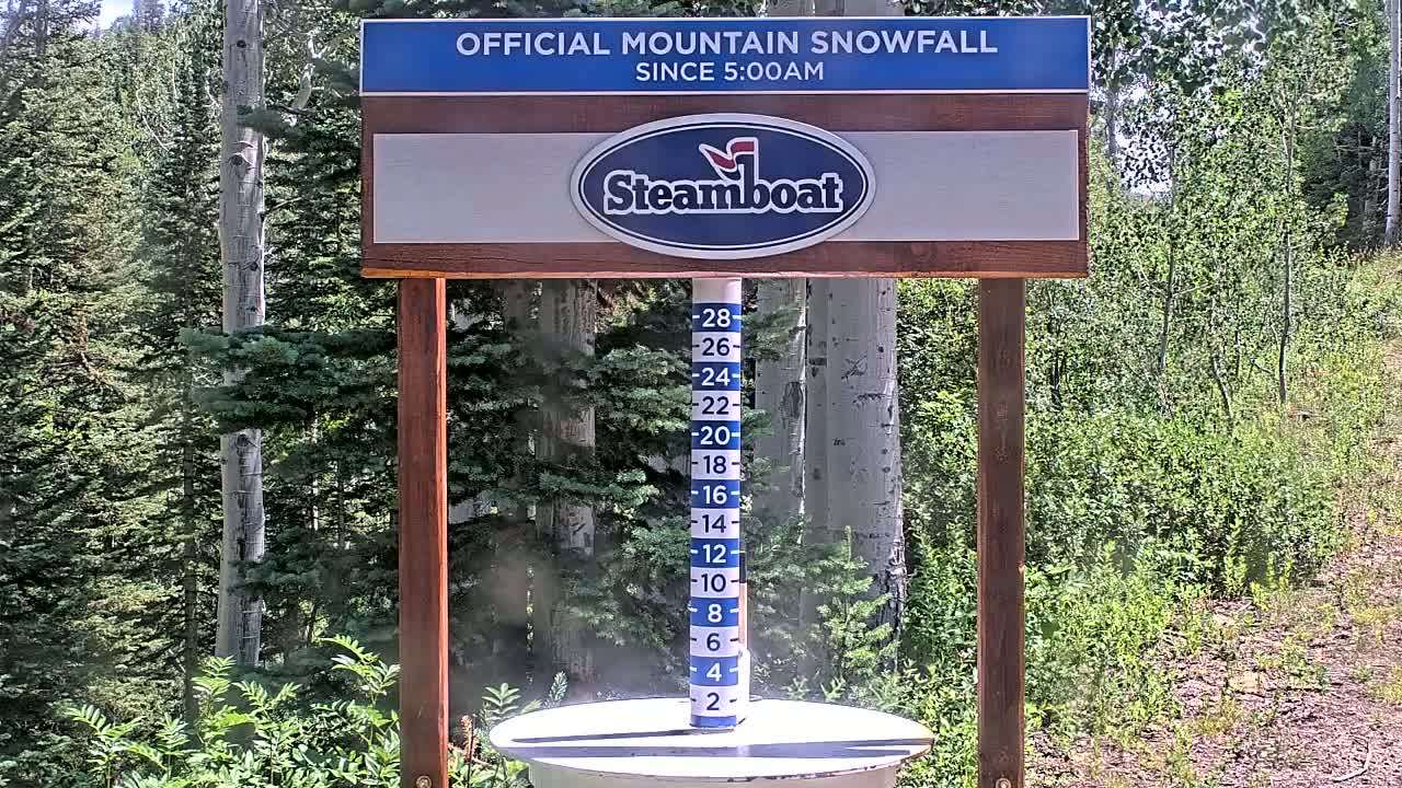 Steamboat Springs Mid-Mountain Snow Stake Live Cam - Steamboat Springs, Routt County, Colorado, USA