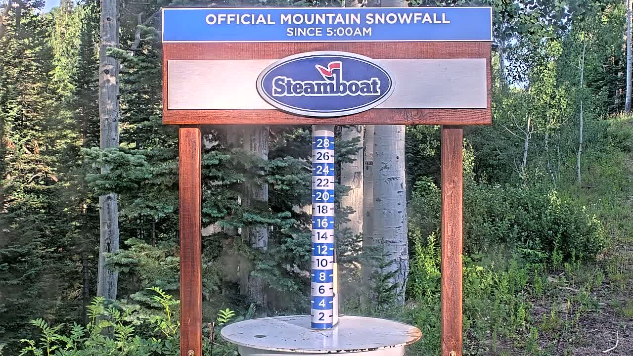 Steamboat Springs Mid-Mountain Snow Stake Live Cam - Steamboat Springs, Routt County, Colorado, USA