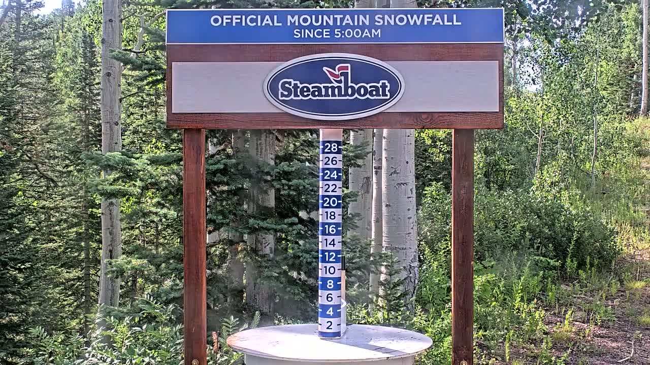 Steamboat Springs Mid-Mountain Snow Stake Live Cam - Steamboat Springs, Routt County, Colorado, USA