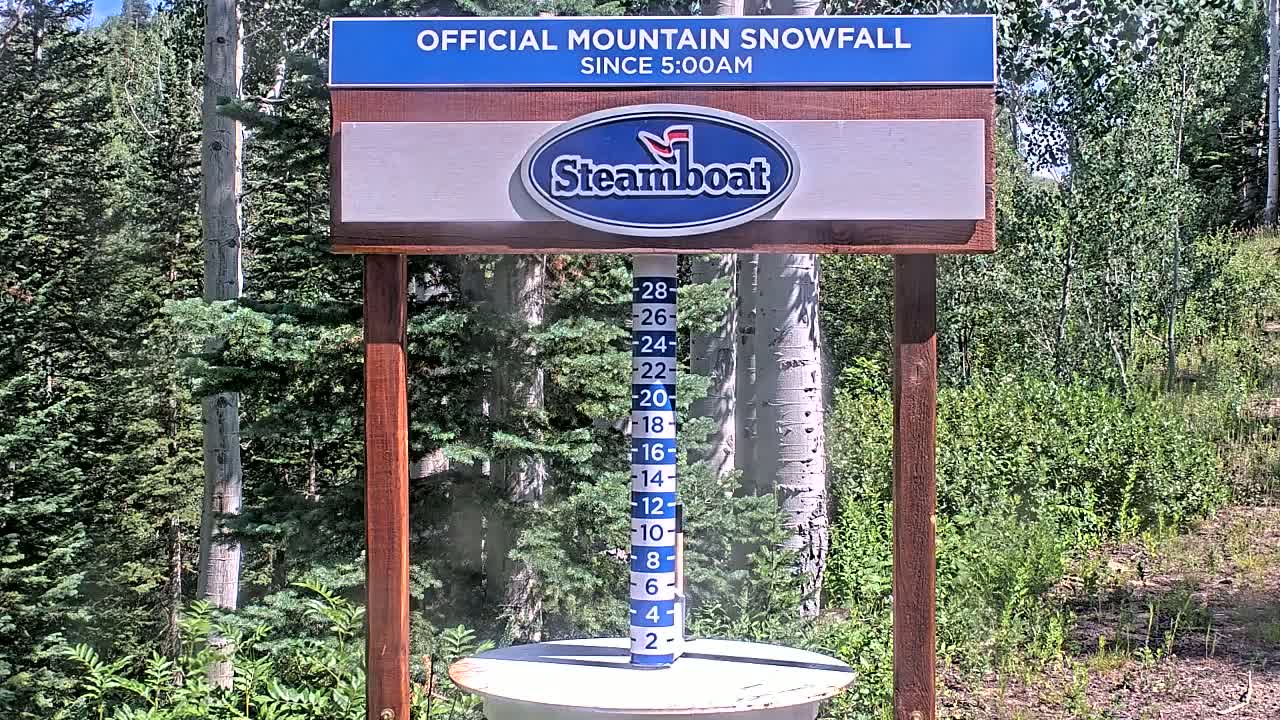 Steamboat Springs Mid-Mountain Snow Stake Live Cam - Steamboat Springs, Routt County, Colorado, USA