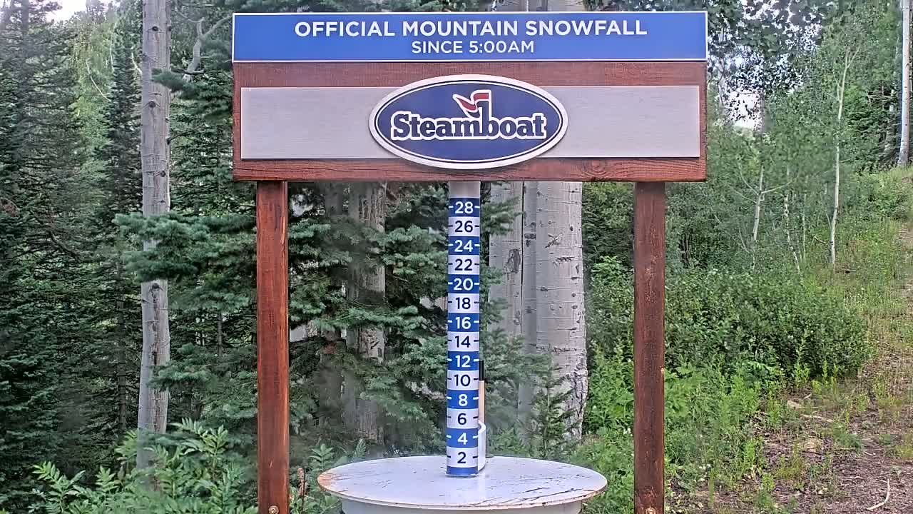 Steamboat Springs Mid-Mountain Snow Stake Live Cam - Steamboat Springs, Routt County, Colorado, USA