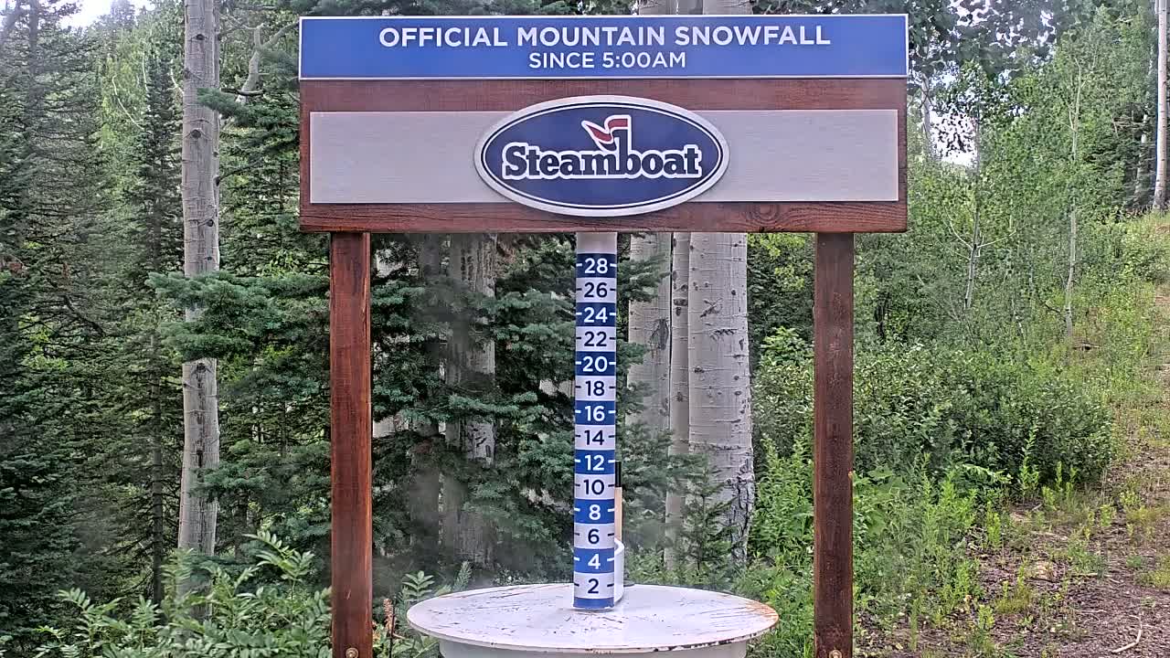 Steamboat Springs Mid-Mountain Snow Stake Live Cam - Steamboat Springs, Routt County, Colorado, USA