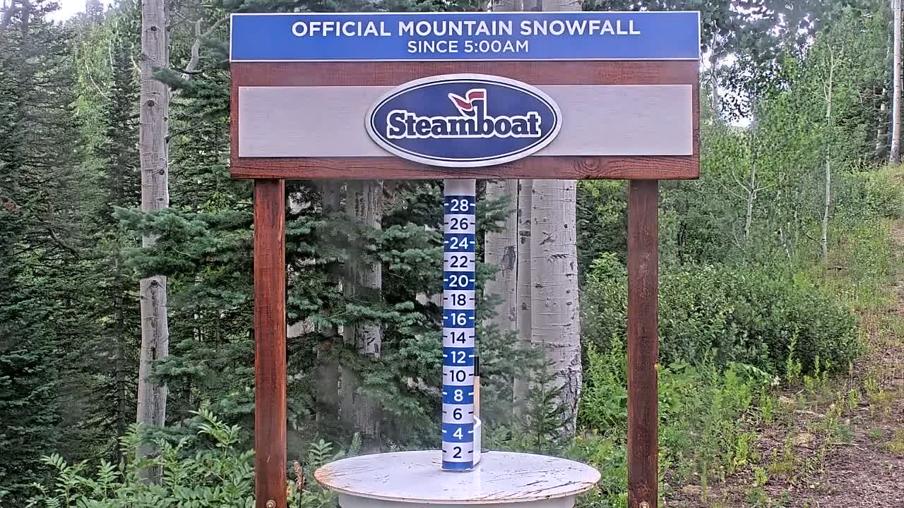 Steamboat Springs Mid-Mountain Snow Stake Live Cam - Steamboat Springs, Routt County, Colorado, USA