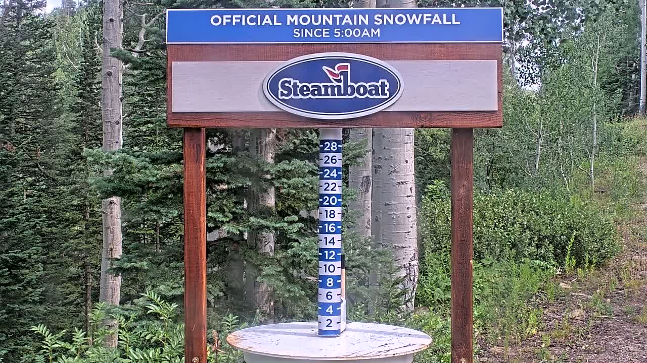 Steamboat Springs Mid-Mountain Snow Stake Live Cam - Steamboat Springs, Routt County, Colorado, USA