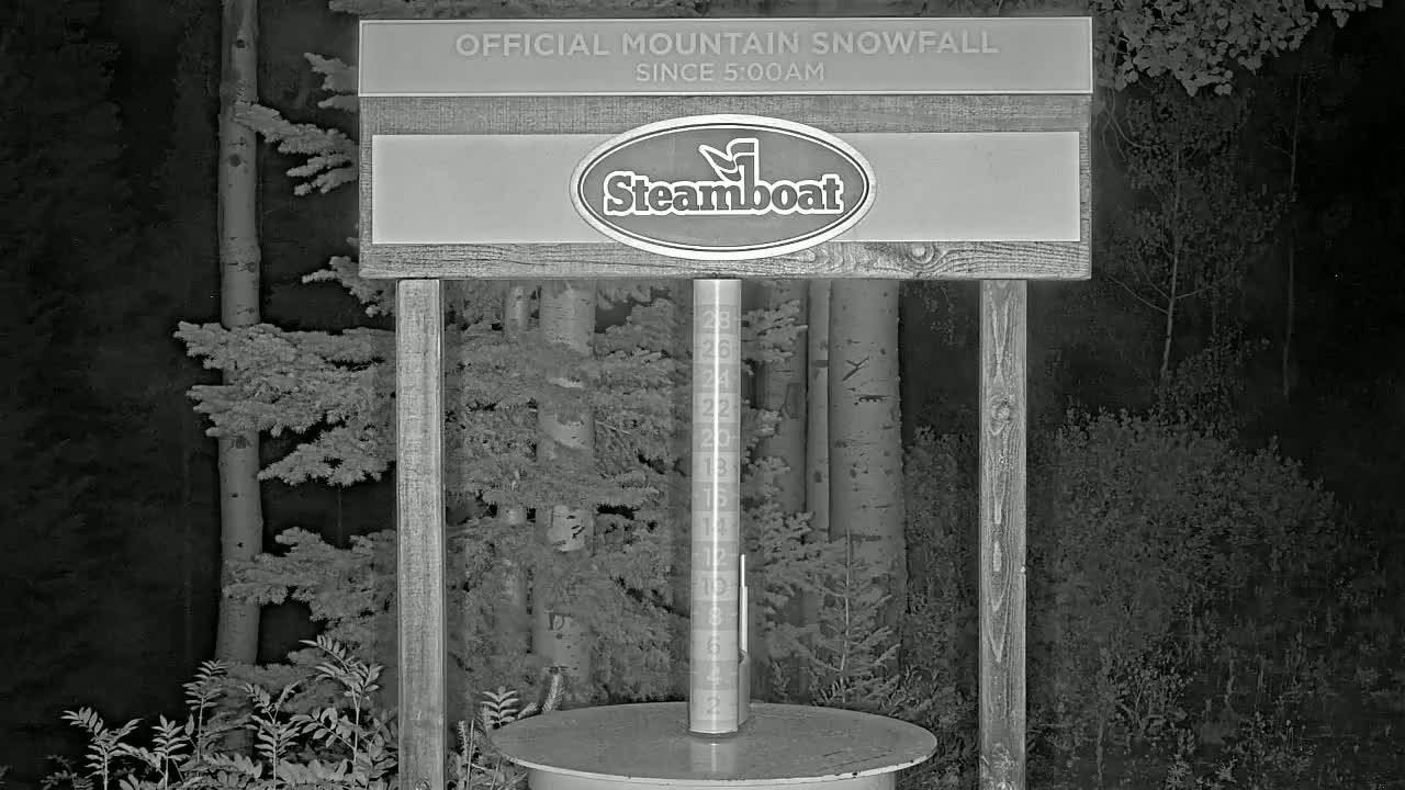 Steamboat Springs Mid-Mountain Snow Stake Live Cam - Steamboat Springs, Routt County, Colorado, USA