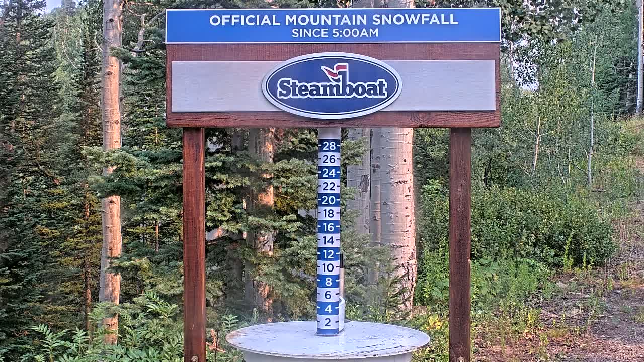 Steamboat Springs Mid-Mountain Snow Stake Live Cam - Steamboat Springs, Routt County, Colorado, USA