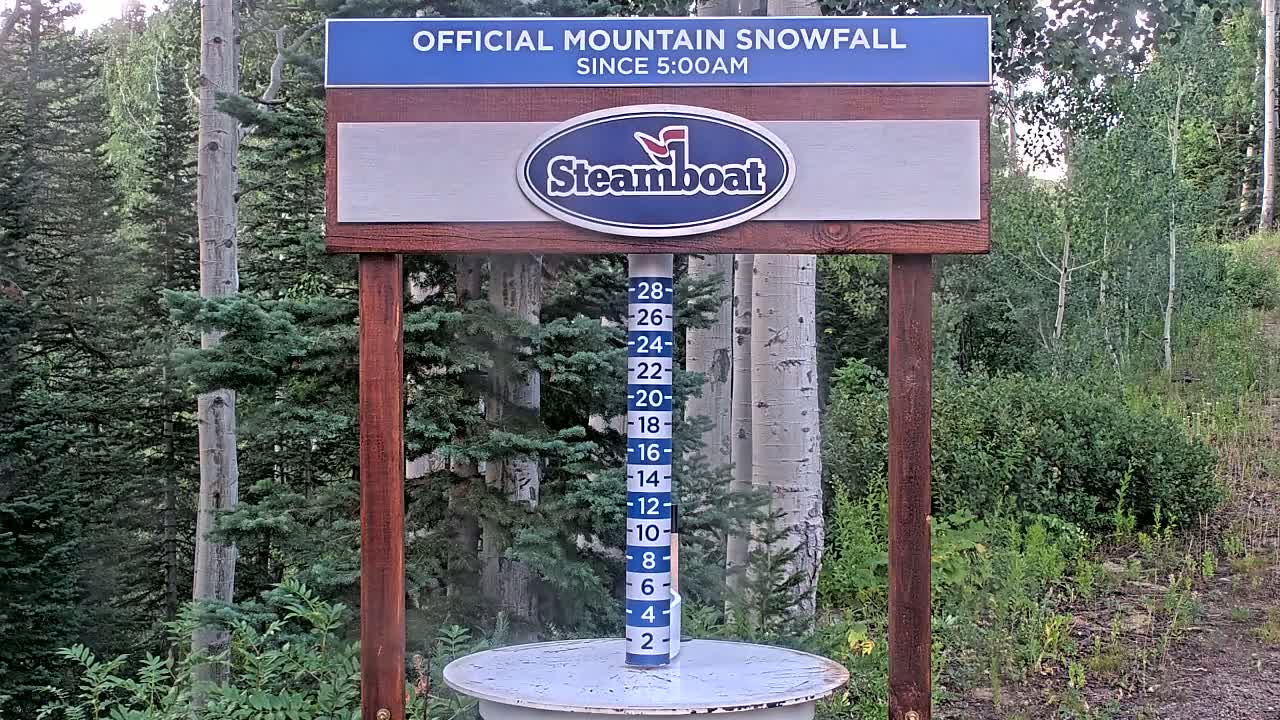 Steamboat Springs Mid-Mountain Snow Stake Live Cam - Steamboat Springs, Routt County, Colorado, USA