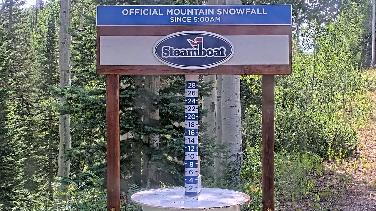 Steamboat Springs Mid-Mountain Snow Stake Live Cam - Steamboat Springs, Routt County, Colorado, USA