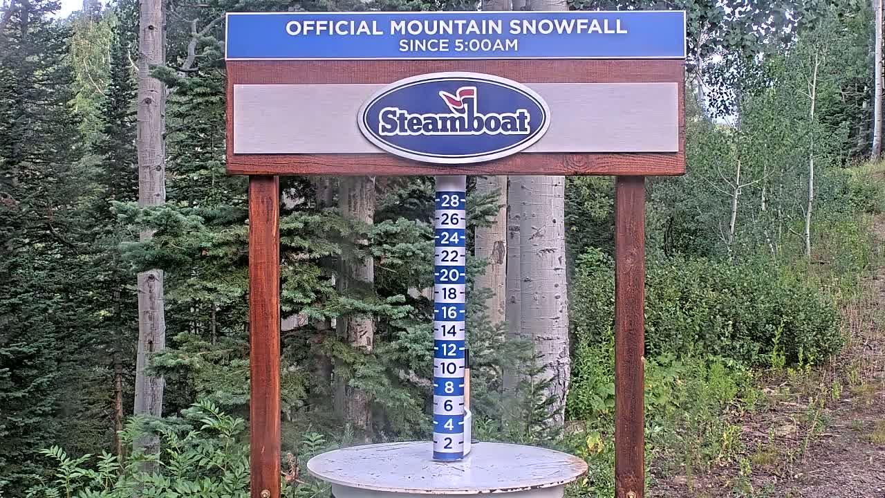 Steamboat Springs Mid-Mountain Snow Stake Live Cam - Steamboat Springs, Routt County, Colorado, USA