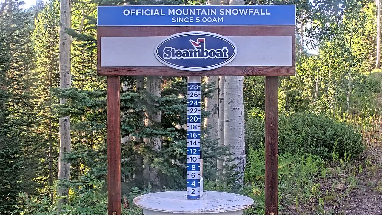 Steamboat Springs Mid-Mountain Snow Stake Live Cam - Steamboat Springs, Routt County, Colorado, USA