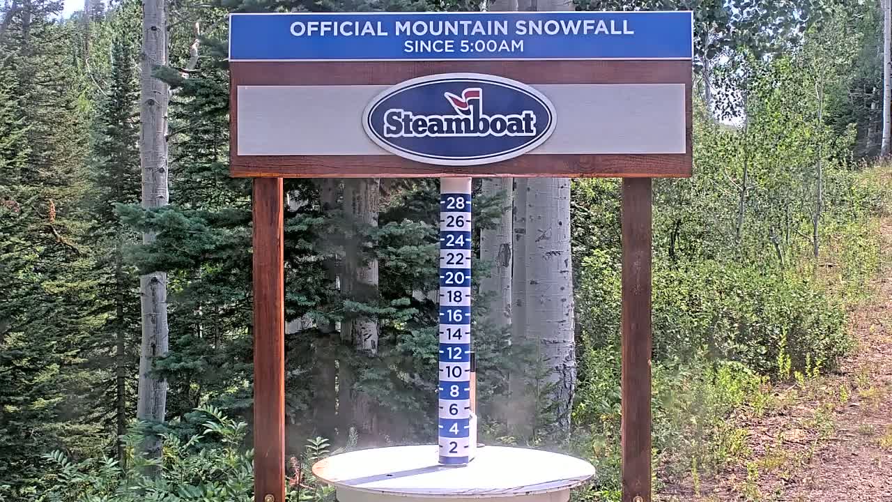 Steamboat Springs Mid-Mountain Snow Stake Live Cam - Steamboat Springs, Routt County, Colorado, USA