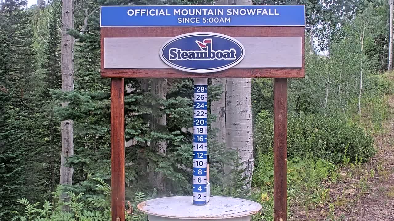 Steamboat Springs Mid-Mountain Snow Stake Live Cam - Steamboat Springs, Routt County, Colorado, USA