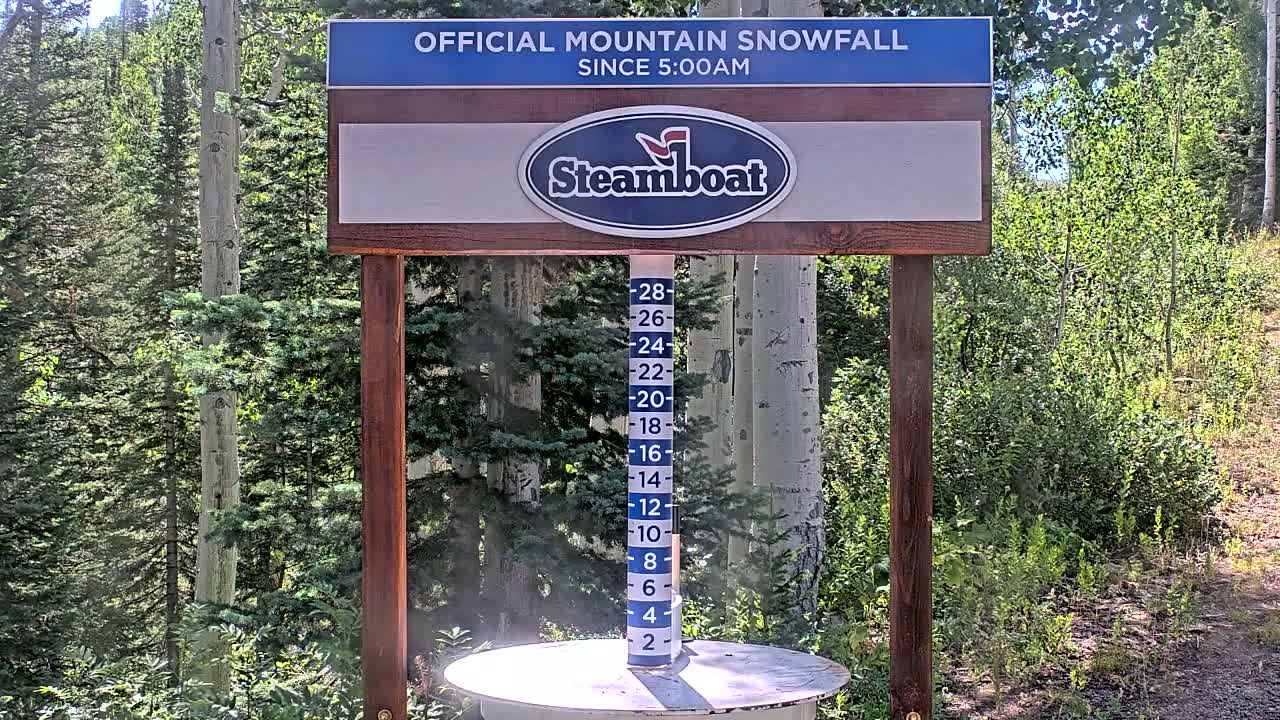 Steamboat Springs Mid-Mountain Snow Stake Live Cam - Steamboat Springs, Routt County, Colorado, USA