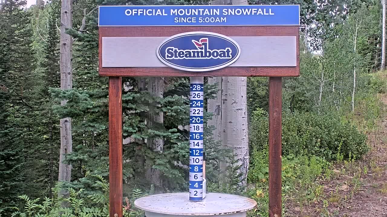 Steamboat Springs Mid-Mountain Snow Stake Live Cam - Steamboat Springs, Routt County, Colorado, USA