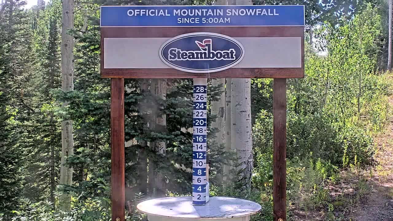 Steamboat Springs Mid-Mountain Snow Stake Live Cam - Steamboat Springs, Routt County, Colorado, USA
