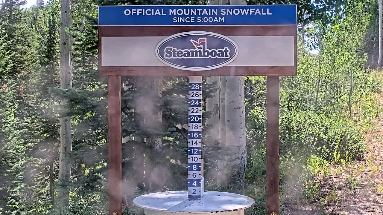 Steamboat Springs Mid-Mountain Snow Stake Live Cam - Steamboat Springs, Routt County, Colorado, USA