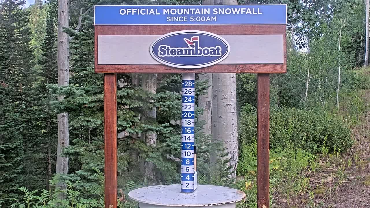 Steamboat Springs Mid-Mountain Snow Stake Live Cam - Steamboat Springs, Routt County, Colorado, USA