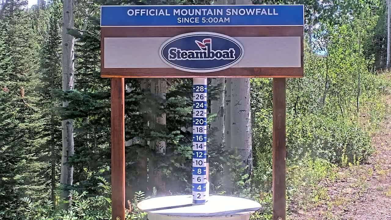Steamboat Springs Mid-Mountain Snow Stake Live Cam - Steamboat Springs, Routt County, Colorado, USA