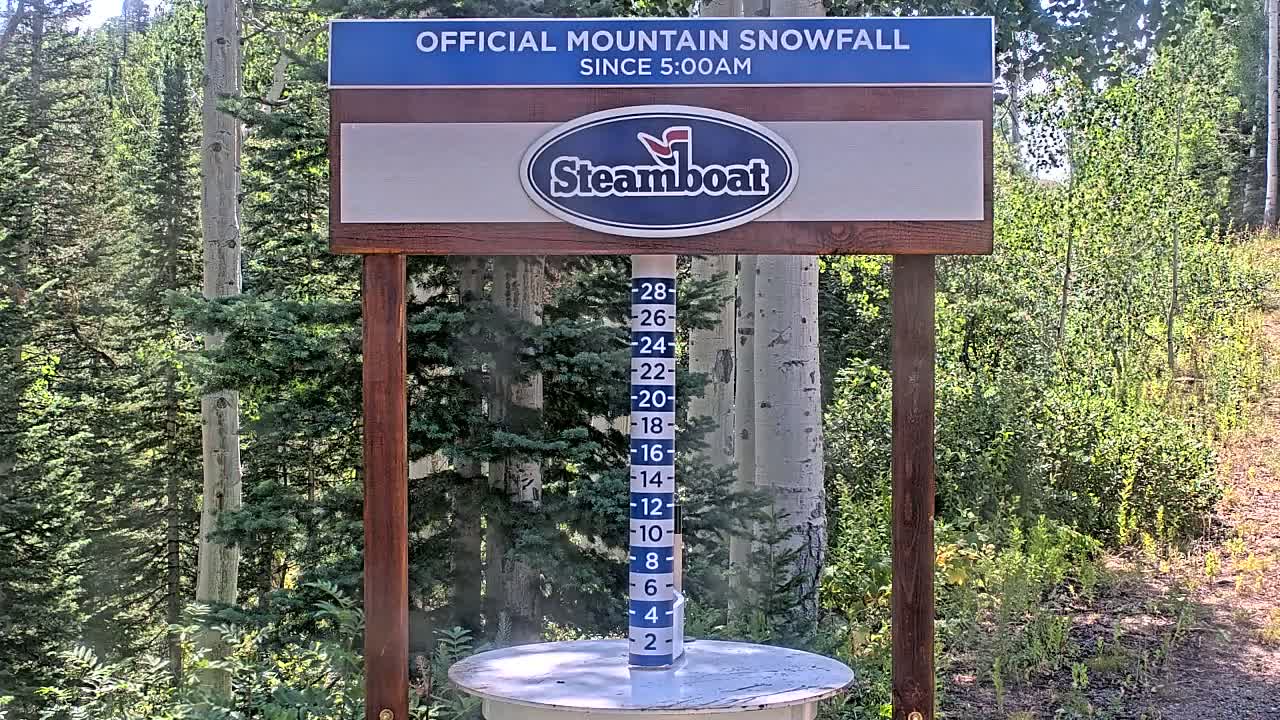 Steamboat Springs Mid-Mountain Snow Stake Live Cam - Steamboat Springs, Routt County, Colorado, USA