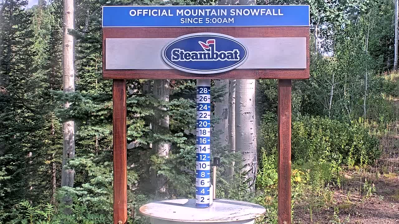 Steamboat Springs Mid-Mountain Snow Stake Live Cam - Steamboat Springs, Routt County, Colorado, USA
