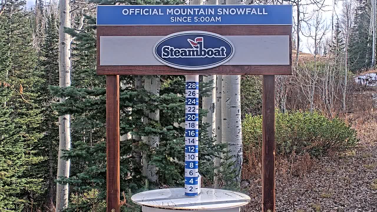 Steamboat Springs Mid-Mountain Snow Stake Live Cam - Steamboat Springs, Routt County, Colorado, USA