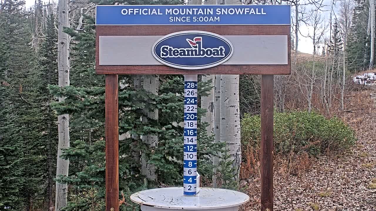 Steamboat Springs Mid-Mountain Snow Stake Live Cam - Steamboat Springs, Routt County, Colorado, USA