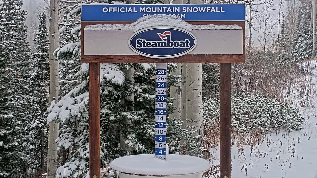 Steamboat Springs Mid-Mountain Snow Stake Live Cam - Steamboat Springs, Routt County, Colorado, USA