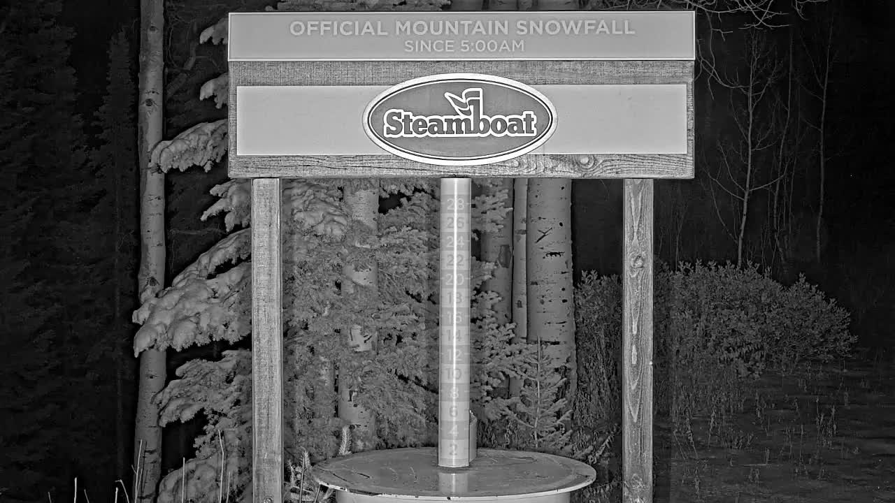 Steamboat Springs Mid-Mountain Snow Stake Live Cam - Steamboat Springs, Routt County, Colorado, USA