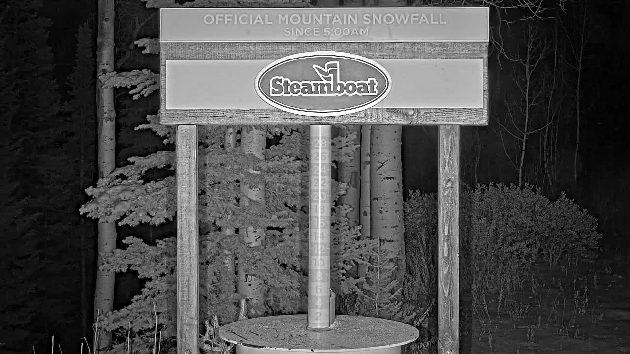 Steamboat Springs Mid-Mountain Snow Stake Live Cam - Steamboat Springs, Routt County, Colorado, USA
