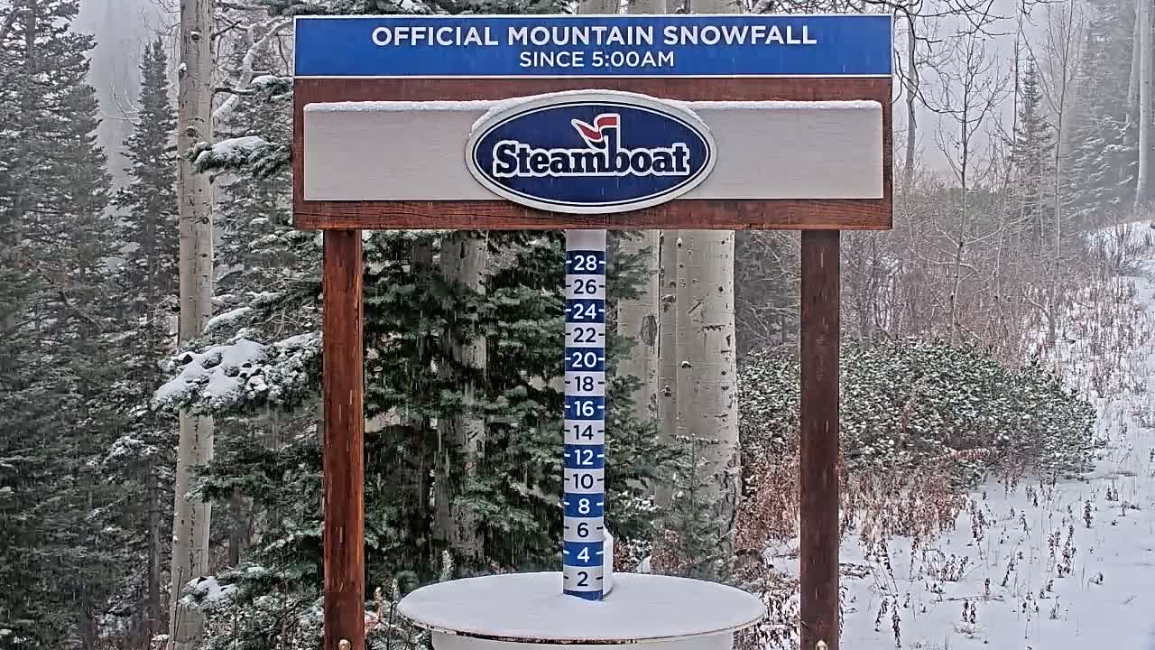 Steamboat Springs Mid-Mountain Snow Stake Live Cam - Steamboat Springs, Routt County, Colorado, USA