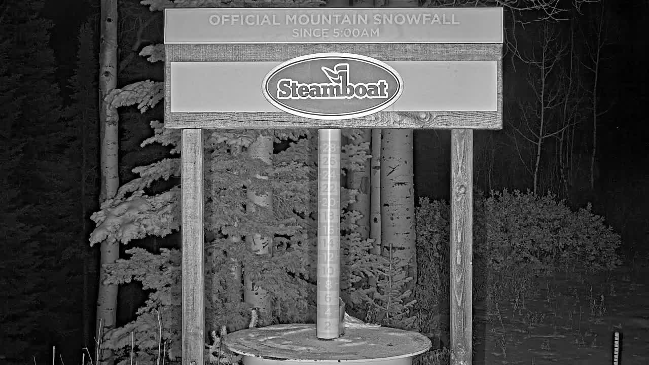 Steamboat Springs Mid-Mountain Snow Stake Live Cam - Steamboat Springs, Routt County, Colorado, USA