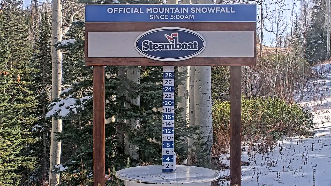 Steamboat Springs Mid-Mountain Snow Stake Live Cam - Steamboat Springs, Routt County, Colorado, USA