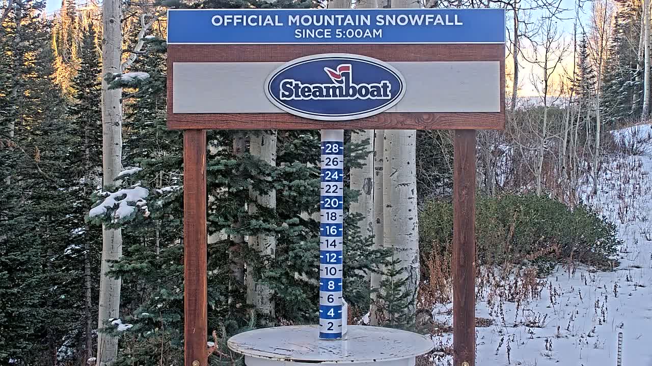 Steamboat Springs Mid-Mountain Snow Stake Live Cam - Steamboat Springs, Routt County, Colorado, USA