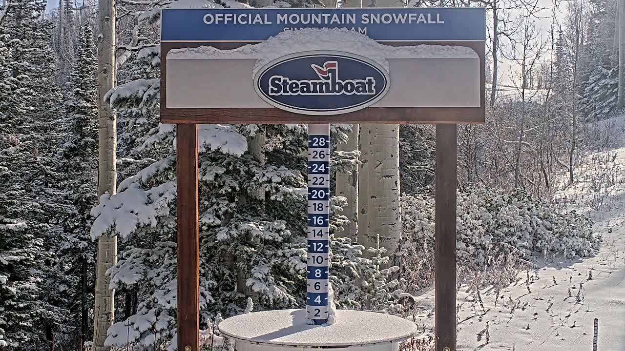 Steamboat Springs Mid-Mountain Snow Stake Live Cam - Steamboat Springs, Routt County, Colorado, USA