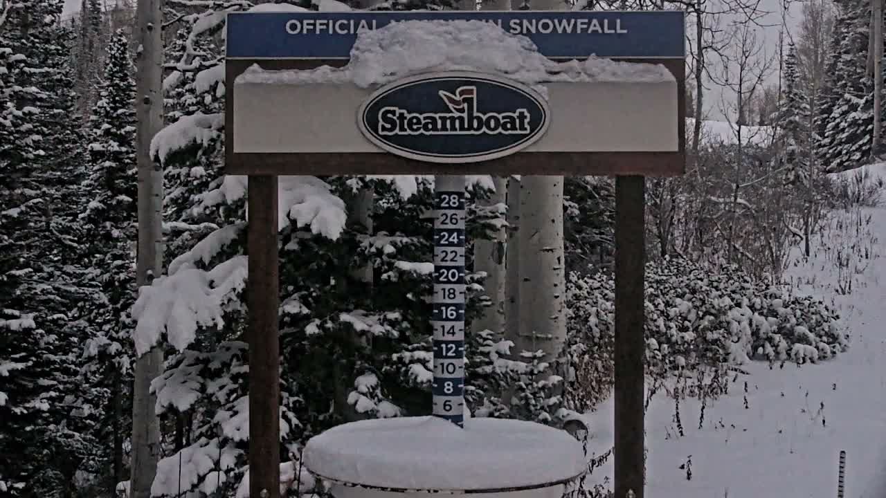 Steamboat Springs Mid-Mountain Snow Stake Live Cam - Steamboat Springs, Routt County, Colorado, USA
