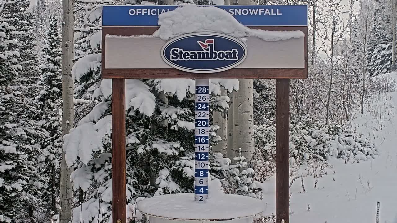 Steamboat Springs Mid-Mountain Snow Stake Live Cam - Steamboat Springs, Routt County, Colorado, USA