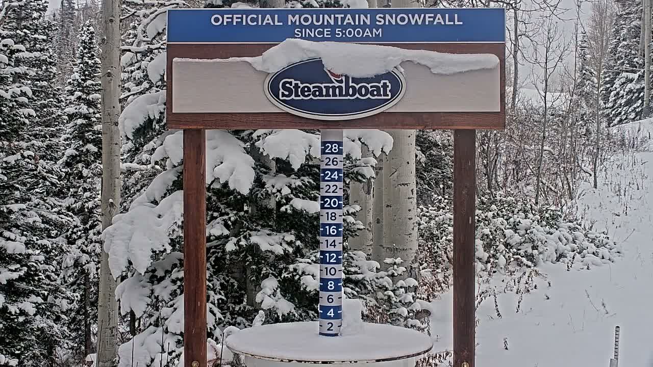 Steamboat Springs Mid-Mountain Snow Stake Live Cam - Steamboat Springs, Routt County, Colorado, USA