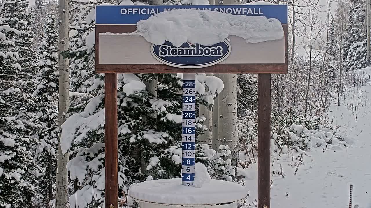 Steamboat Springs Mid-Mountain Snow Stake Live Cam - Steamboat Springs, Routt County, Colorado, USA