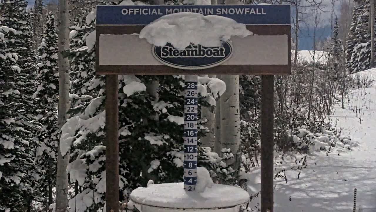 Steamboat Springs Mid-Mountain Snow Stake Live Cam - Steamboat Springs, Routt County, Colorado, USA