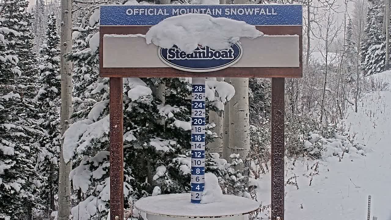 Steamboat Springs Mid-Mountain Snow Stake Live Cam - Steamboat Springs, Routt County, Colorado, USA