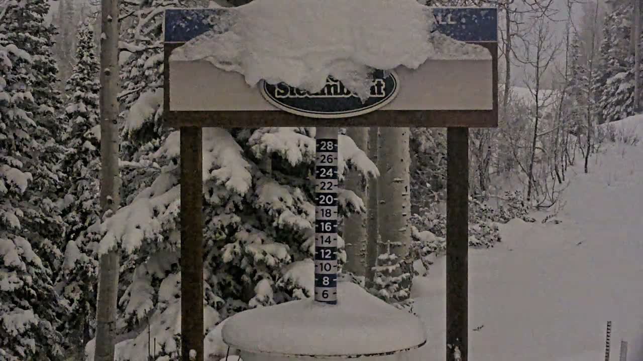 Steamboat Springs Mid-Mountain Snow Stake Live Cam - Steamboat Springs, Routt County, Colorado, USA