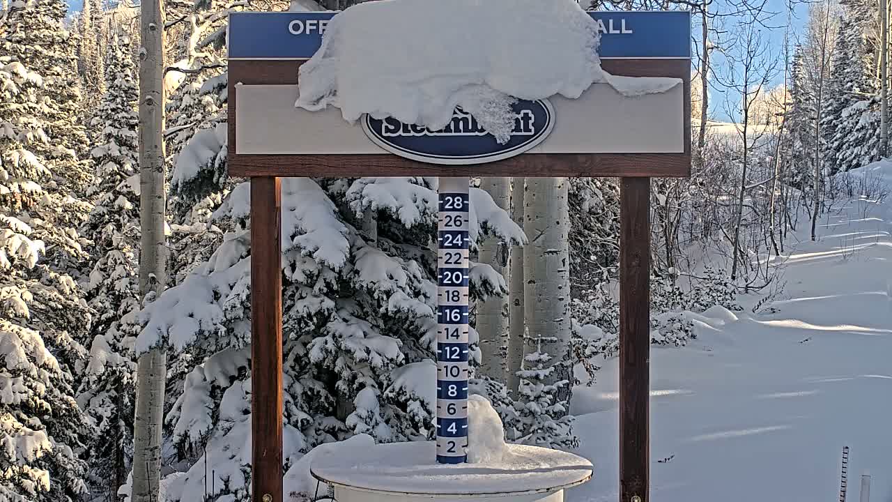 Steamboat Springs Mid-Mountain Snow Stake Live Cam - Steamboat Springs, Routt County, Colorado, USA