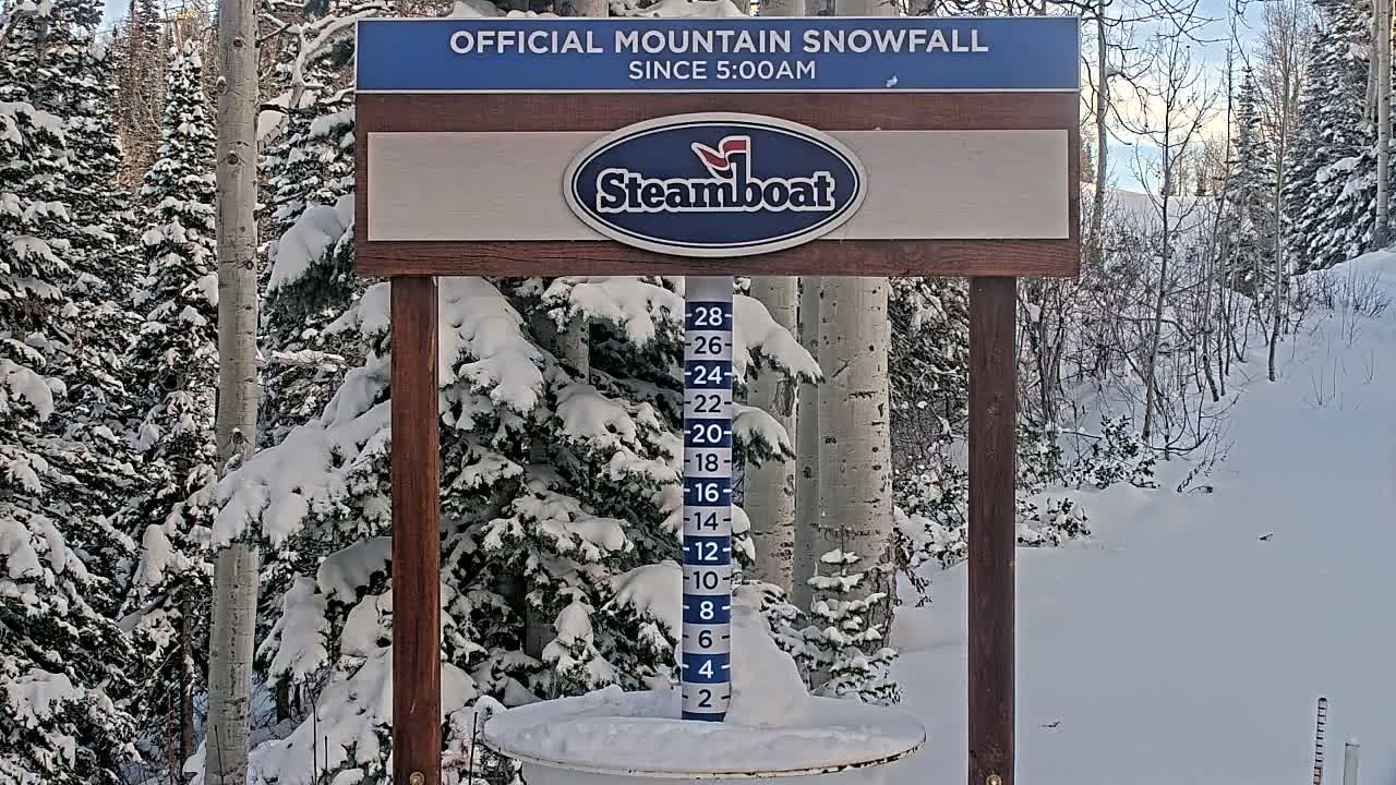 Steamboat Springs Mid-Mountain Snow Stake Live Cam - Steamboat Springs, Routt County, Colorado, USA