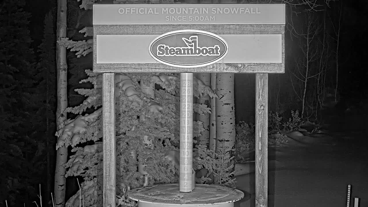 Steamboat Springs Mid-Mountain Snow Stake Live Cam - Steamboat Springs, Routt County, Colorado, USA