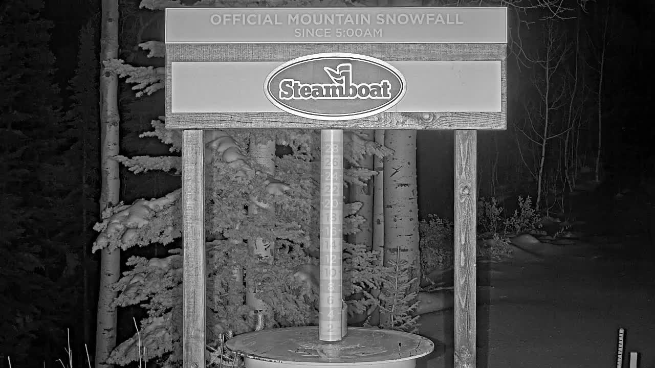 Steamboat Springs Mid-Mountain Snow Stake Live Cam - Steamboat Springs, Routt County, Colorado, USA