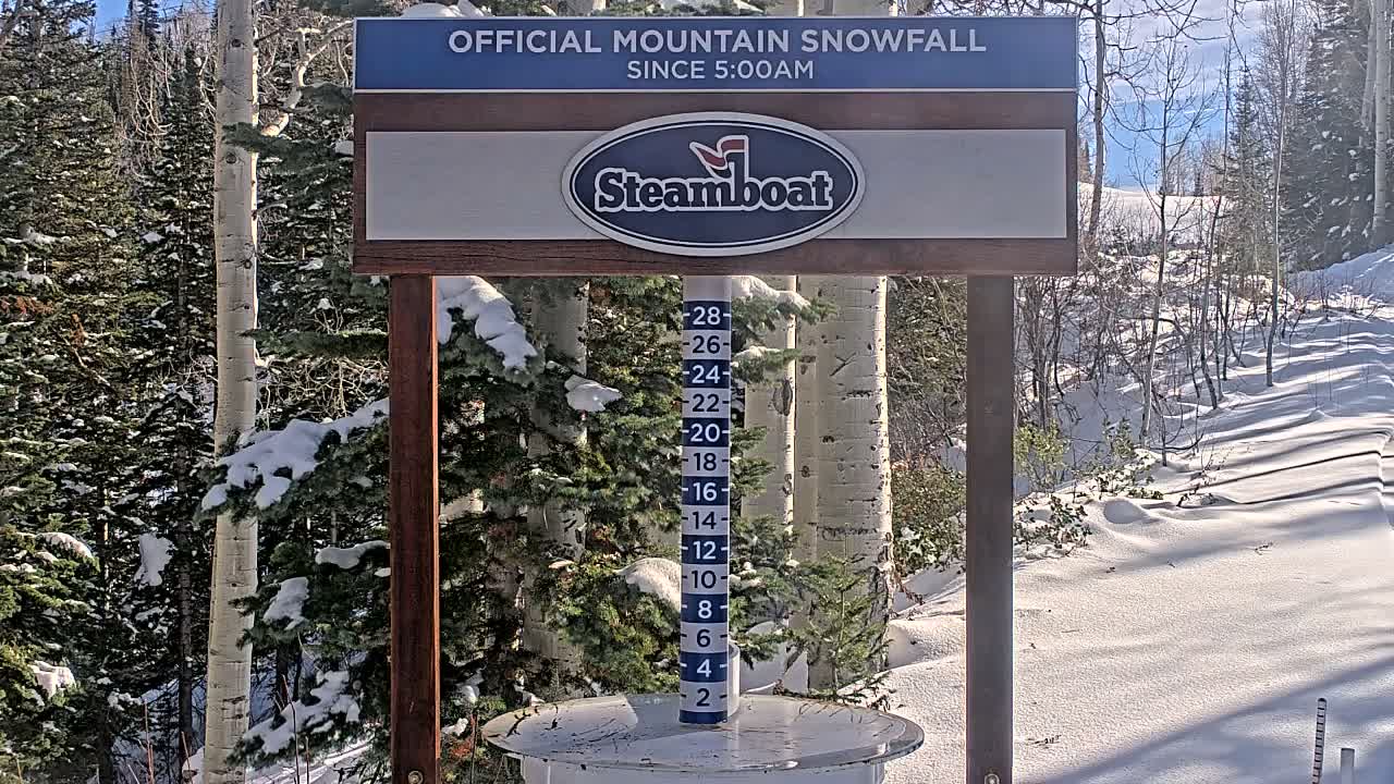 Steamboat Springs Mid-Mountain Snow Stake Live Cam - Steamboat Springs, Routt County, Colorado, USA